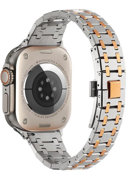 Apple Watch 10 / 11 42 mm Uyumlu Metal Kordon Luxury Paslanmaz Çelik Kayış fırsatları