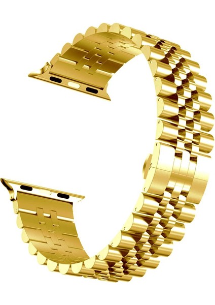 Apple Watch 10 / 11 46 mm Uyumlu Metal Kordon Rolex Style Kayış Jubilee Bilezik