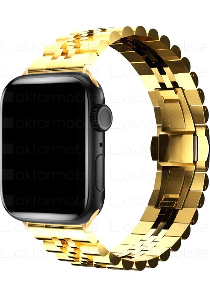 Apple Watch 10 / 11 46 mm Uyumlu Metal Kordon Rolex Style Kayış Jubilee Bilezik modelleri