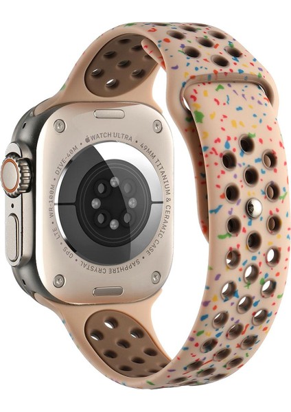 Apple Watch 10 42 mm Uyumlu Spor Kordon Yeni Seri Delikli Silikon Kayış