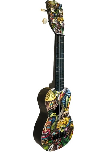 Soprano Ukulele Coconut Desenli Kapak