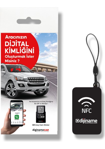 Qr Numaratik Yeni Nesil Dijital Araç Kimliği + Nfc Anahtarlıklı