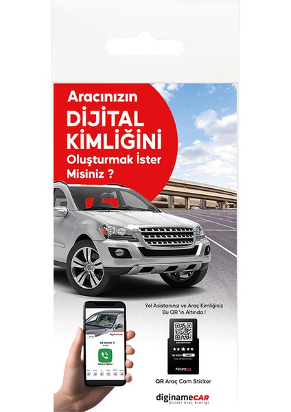 Qr Numaratik Yeni Nesil Dijital Araç Kimliği + Nfc Anahtarlıklı