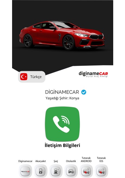 Qr Numaratik Yeni Nesil Dijital Araç Kimliği + Nfc Anahtarlıklı