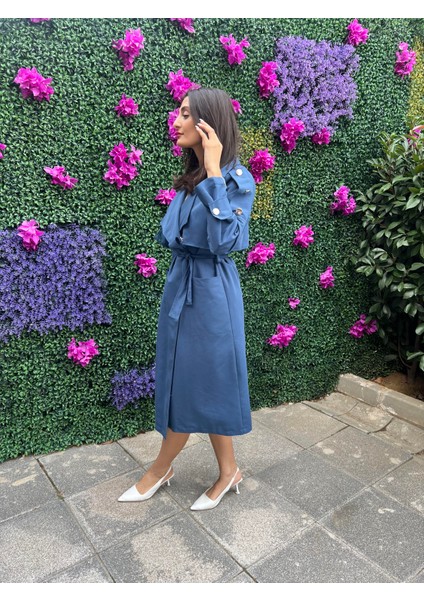 Kargo Cepli Mavi Renk Trençkot fiyatları