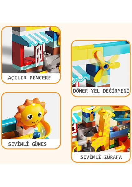 Learning Fun Marble Run Blok Yapı Seti 100 Parça - Zürafa