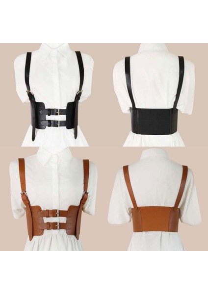 Bej Deri Harness Belt