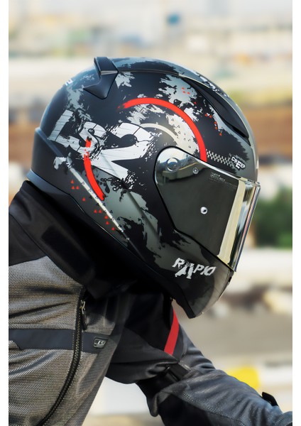 Rapıd 2 Cırcle Mat Siyah-Kırmızı Kask indirimleri