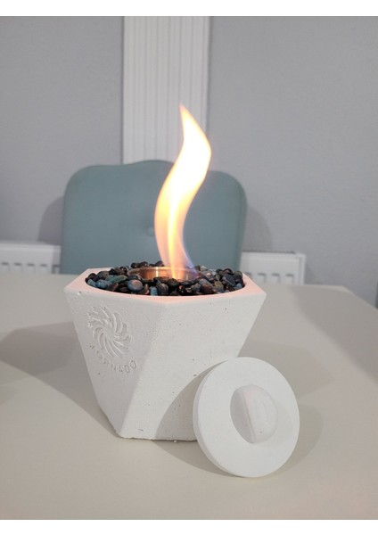 Tekno Trust Masaüstü Beton Şömine +200ML Yakıt Model Curve