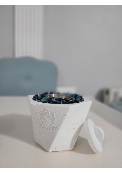 Tekno Trust Masaüstü Beton Şömine +200ML Yakıt Model Curve