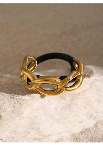 Pinterest Trend Metal Zincir Model Gold Renk Lastik Toka