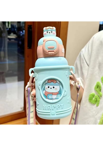 500ML Yeni Çocuk Termos Bardak 316 Paslanmaz Çelik Gıda Sınıfı Yüksek Görünümlü Pipetli Bardak Öğrenci Termos Bardak (Yurt Dışından)