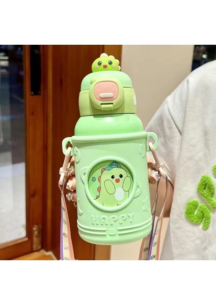 500ML Yeni Çocuk Termos Bardak 316 Paslanmaz Çelik Gıda Sınıfı Yüksek Görünümlü Pipetli Bardak Öğrenci Termos Bardak (Yurt Dışından)