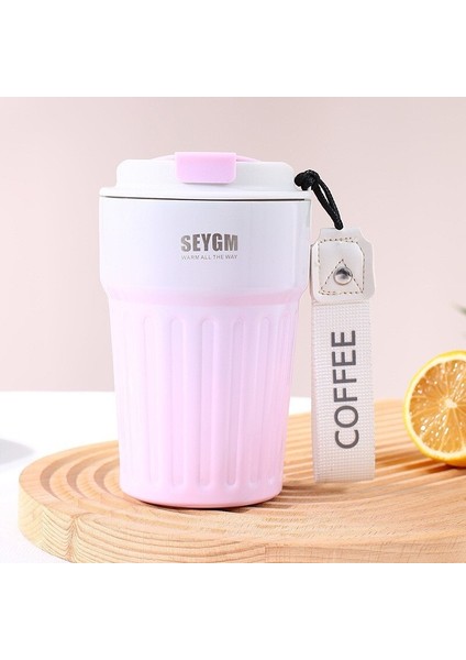 400 ml Internet Ünlü Yeni Kadın Termos Bardak Iyi Görünüyor 304 Paslanmaz Çelik Basit Su Bardağı Taşınabilir Araba Ofis Kahve Fincanı (Yurt Dışından)