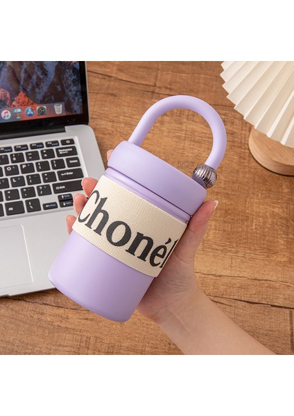 400ML Küçük Kokulu Termos Bardak 316 Gıda Sınıfı Kahve Fincanı Taşınabilir Yaratıcı Basit El Fincan Yüksek Görünüm Değeri Rahat Fincan (Yurt Dışından)