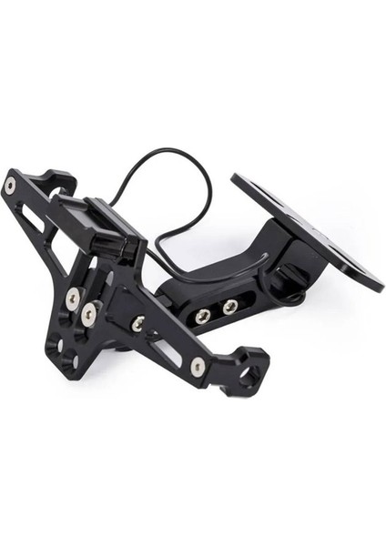 Motosiklet Katlanır Plakalık LED Işıklı Cnc Plaka Demiri Sinyal Bağlantılı Siyah Renk _supermoto modelleri