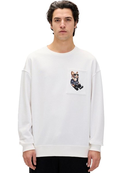 24.02.12.015 Javed Crewneck Sweatshirt Beyaz