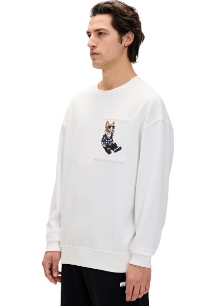 24.02.12.015 Javed Crewneck Sweatshirt Beyaz fiyatları