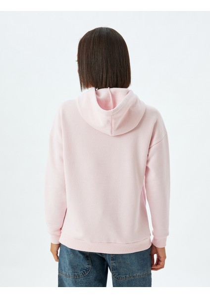 Kedi Baskılı Sweatshirt Kapüşonlu Şardonlu Rahat Kalıp fırsatları