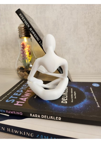 Tekno Trust Kitap Okuyan Iskandinav Tarzı Biblo Heykel Figür Dekor Dekorasyon 3D 3 Boyutlu Altındal Home