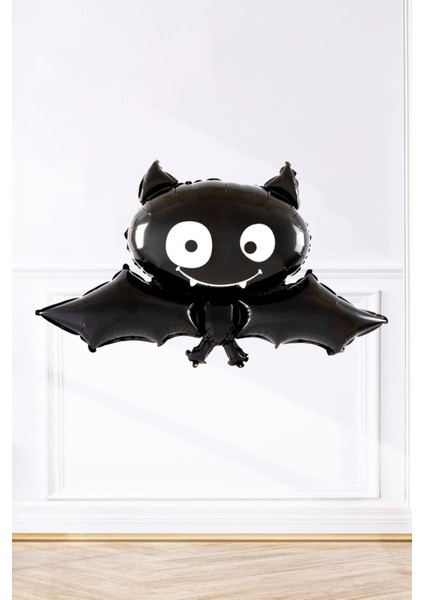 Sevimli yarasa halloween folyo balon siyah