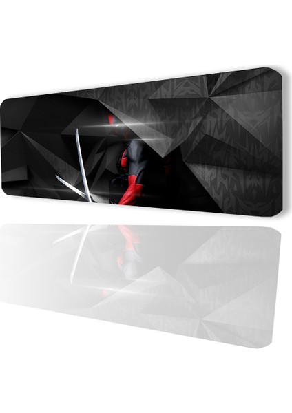 Sonictouch Deadpool Desenli Kaymaz Gaming Oyuncu Masaüstü Dikişsiz Klavye Mouse Pad 32X70CM