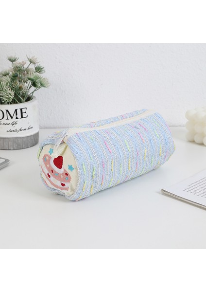 Yeni Sevimli Karikatür Çilek Kek Kalem Çantası Çok Yönlü Girly Kalp Kırtasiye Saklama Çantası Büyük Kapasiteli Kalem Cetvel Kırtasiye Kutusu (Yurt Dışından)