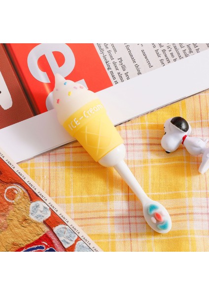 Yeni Sevimli Dondurma Çocuk Diş Fırçası Karikatür Silikon Yumuşak Kıllı Diş Fırçası Bebek Manuel Temizlik Diş Fırçası (Yurt Dışından)