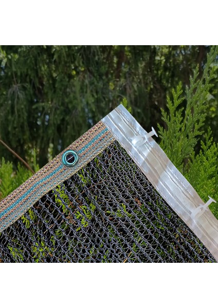 100 cm Eninde Siyah Kuş Filesi Balkon Perdesi Hazır Kopçalı ve Korniş Düğmeli Kedi Koruma Ağı Dolu Filesi Misina File Kuş Önleme Filesi (Uzunluk Seç)