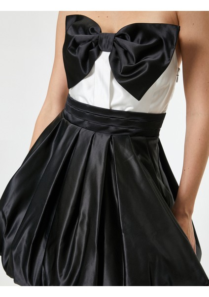 Fiyonk Detaylı Saten Balon Mini Elbise indirimleri