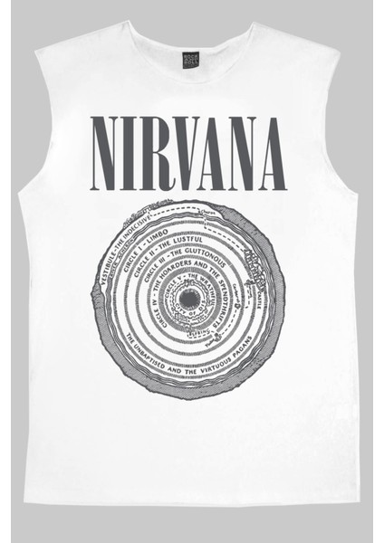 Daire Daire Nirvana Beyaz Kesik Kol Erkek Tişört fiyatları