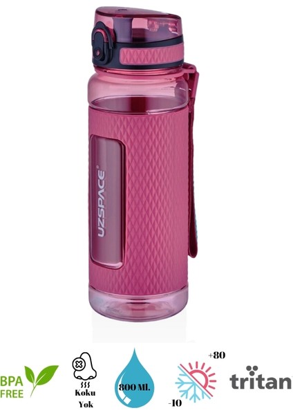Chrystal Diamond Tritan Su Matarası – Slikon Korumalı - 800 ml