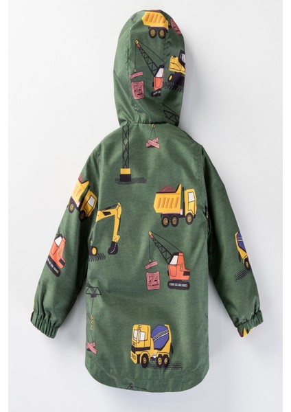 Yeni Sezon Iş-Inşaat Makinası Baskılı Pamuk Astarlı Kapüşonlu Çocuk&bebek Yağmurluk fırsatları