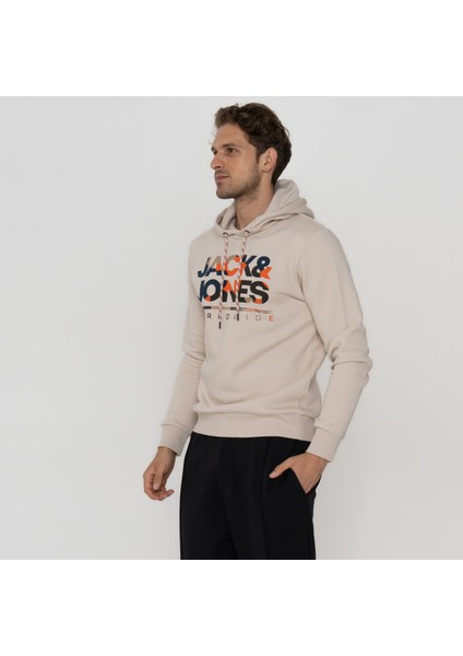 Jack & Jones Erkek Logo Baskili Kapüsonlu Sweatshirt - Luke