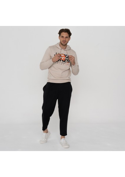 Jack & Jones Erkek Logo Baskili Kapüsonlu Sweatshirt - Luke