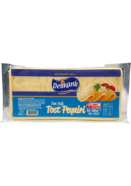 1 Kg. Delikanlı Tam Yağlı Tost Kaşar Peyniri