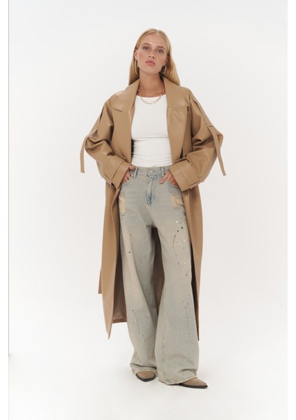Mai Layton Camel Deri Trençkot