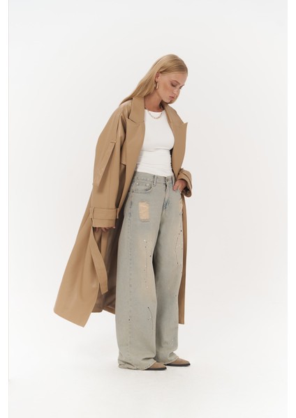 Mai Layton Camel Deri Trençkot