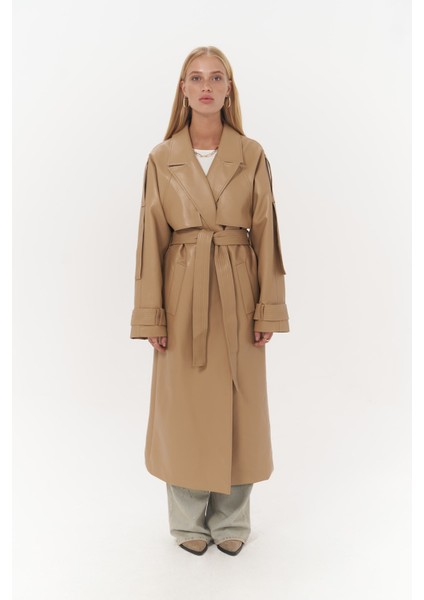Mai Layton Camel Deri Trençkot