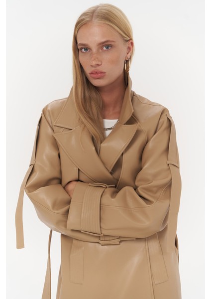 Mai Layton Camel Deri Trençkot