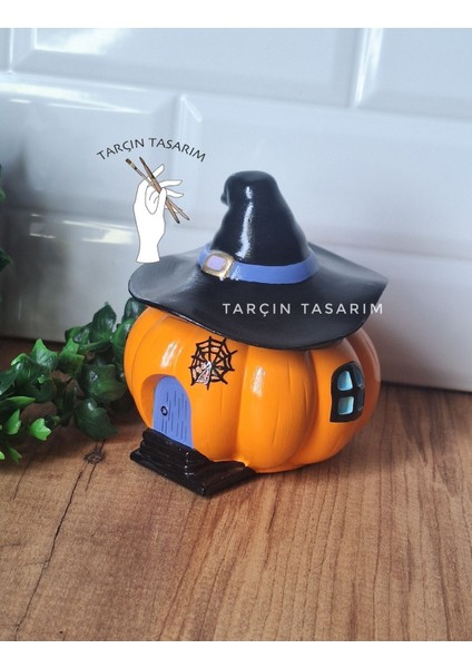 Tekno Trust Balkabağı Dekor,şapkalı Mumluk/kabak Mumluk,kabak Dekor,sonbahar,halloween