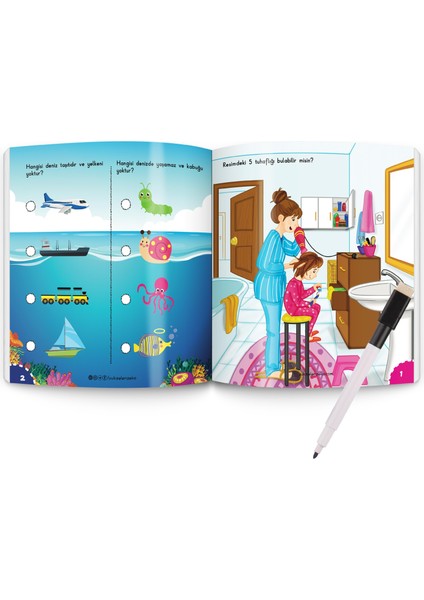 3-6 Yaş Beyin Geliştirme Etkinlikleri Yaz-Sil Kitaplar fırsatları