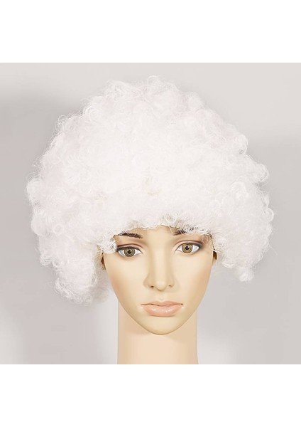 Beyaz Kıvırcık Model Peruk