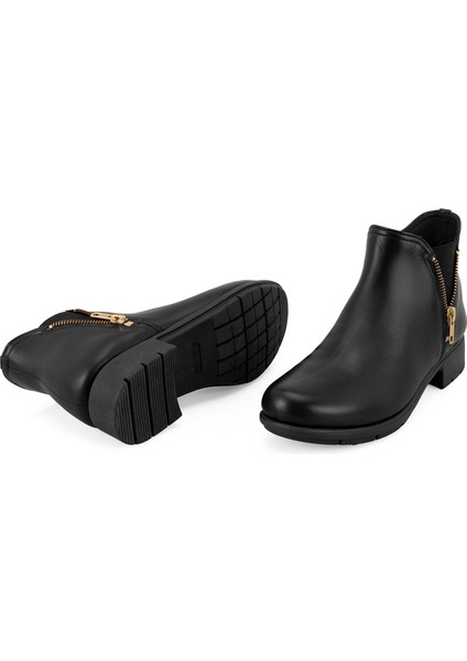 Karlee Siyah Kadın Aerocomfort Fermuarlı Deri Bot fırsatları