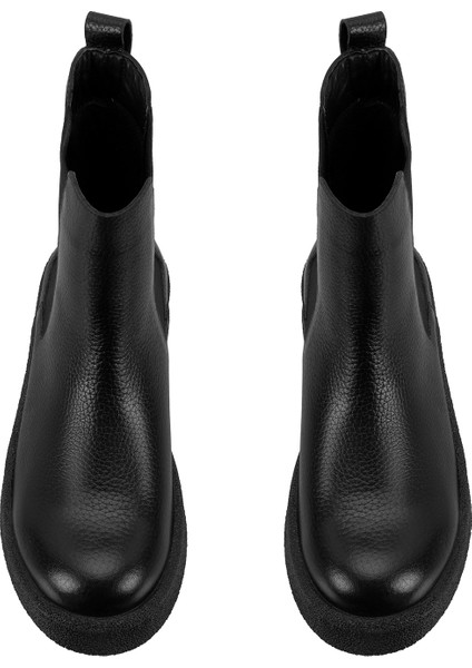 Alexis Siyah Kadın Lastikli Deri Chelsea Bot fırsatları