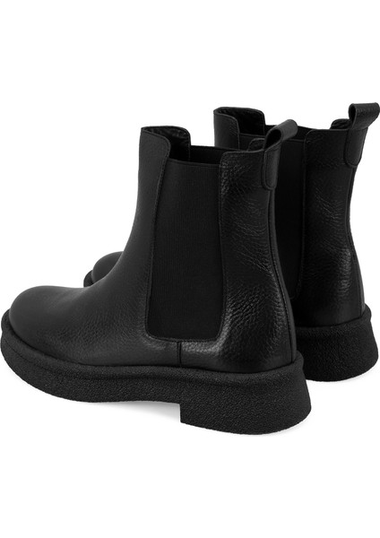 Alexis Siyah Kadın Lastikli Deri Chelsea Bot indirimleri