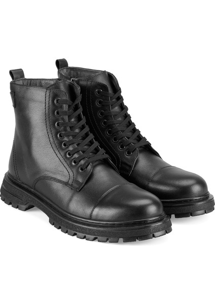 Virgina Siyah Erkek Deri Bot