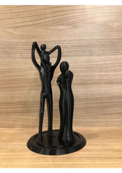 Şık Siyah Aile Figürü Dekor, Ev ve Ofis İçin Masaüstü Süs