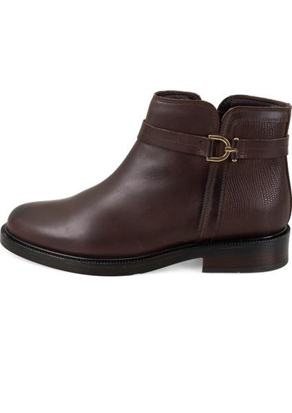 Vesla Koyu Kahve Kadın Deri Bot modelleri