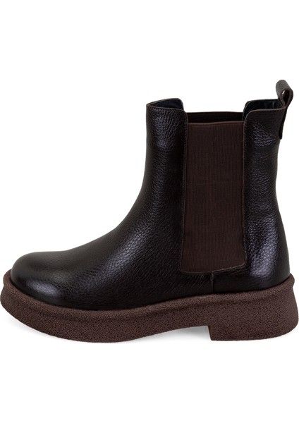 Alexis Kahve Kadın Lastikli Deri Chelsea Bot modelleri